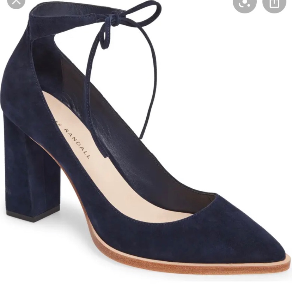 Loefller Randall Rita Ankle Strap Navy Suede Pump